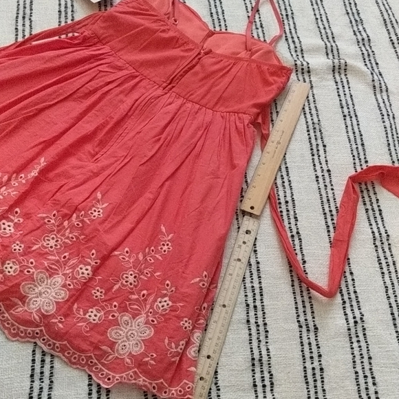 Coral Embroidered Baby Doll Summer Dress - Picture 5 of 8